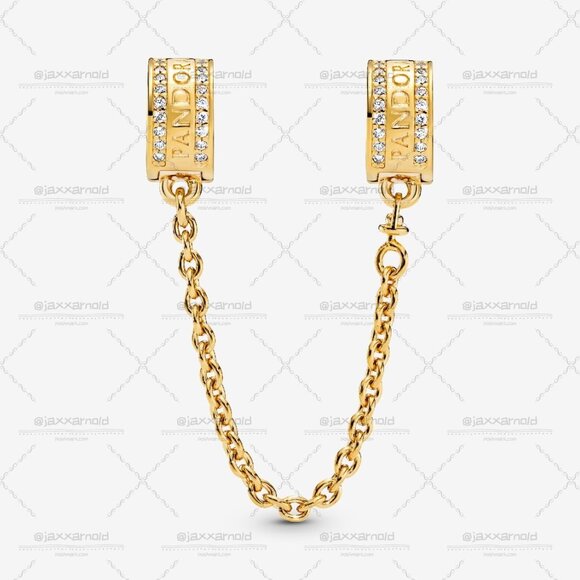 Pandora Pandora Logo Safety Chain Clip Charm - Picture 2 of 3